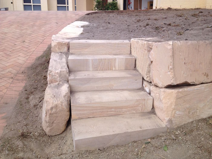 Diamond Cut Sandstone Steps